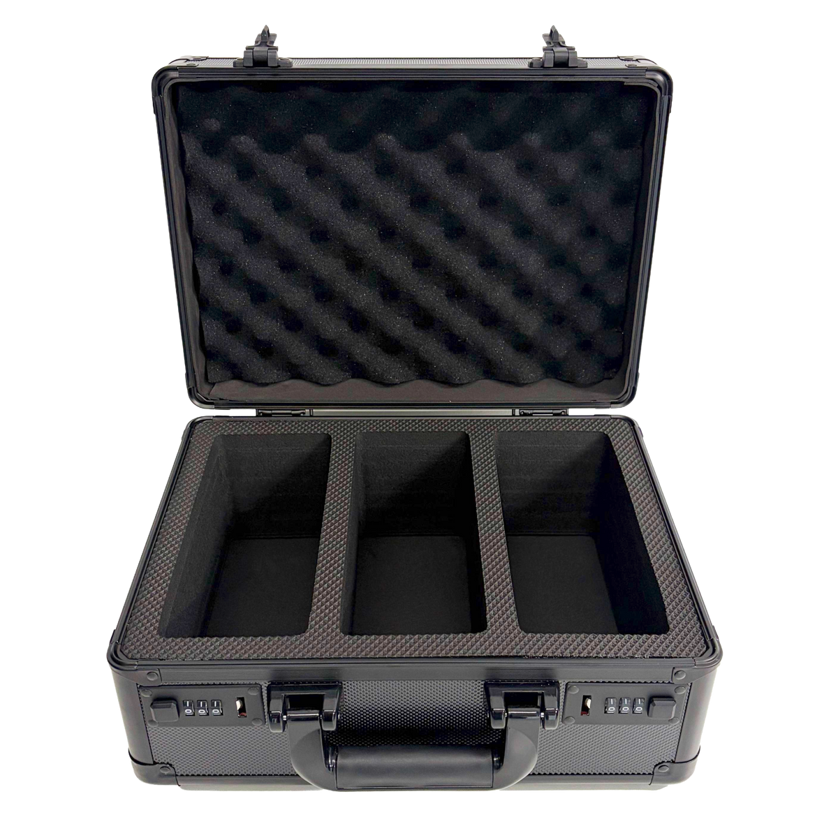 3 ROW ALUMINIUM TRADING CARD STORAGE CASE WITH NUMBER SAFETY LOCK