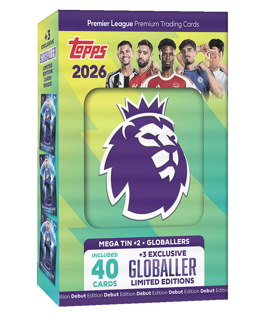 Mega Pack Topps Premier League 2026 – 18 Sachets (108 Autocollants) Dont Des Parallèles Numérotés Rares