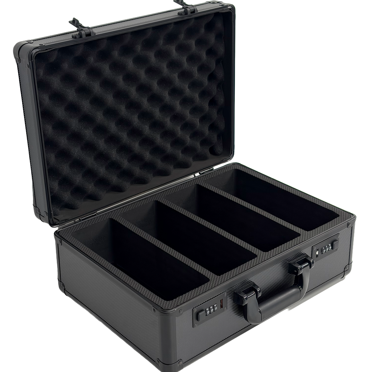 4 ROW ALUMINIUM TRADING CARD STORAGE CASE WITH NUMBER SAFETY LOCK