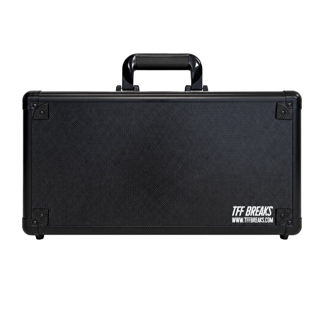 4 ROW ALUMINIUM TRADING CARD STORAGE CASE WITH DISPLAY PANEL & NUMBER SAFETY LOCK