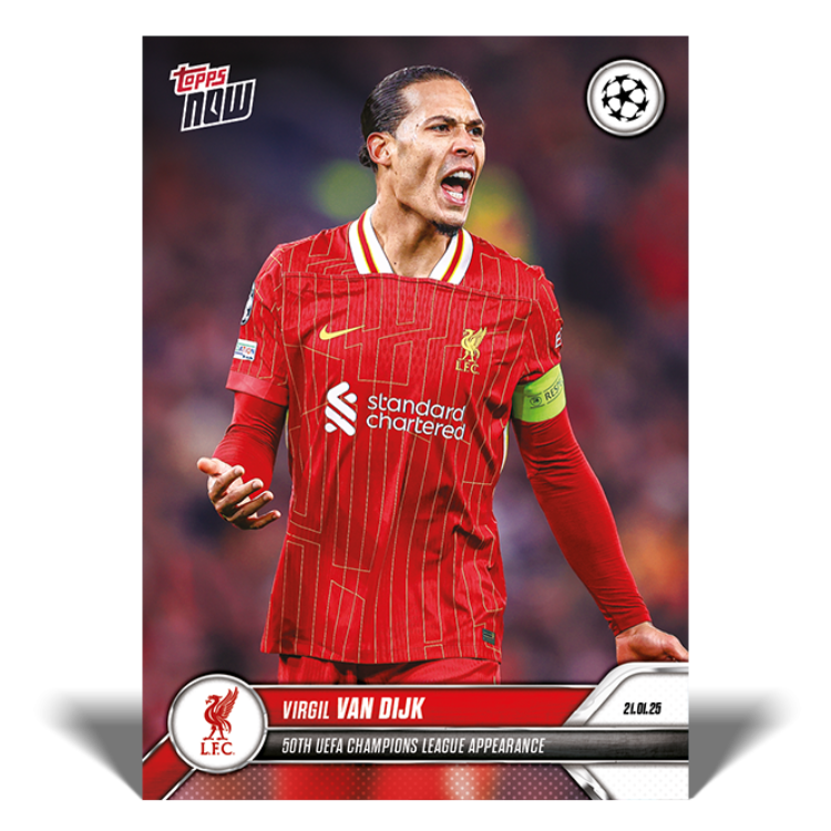 Virgil van Dijk - 50th UEFA Champions League appearance - 24/25 UCL Topps NOW® Card 75