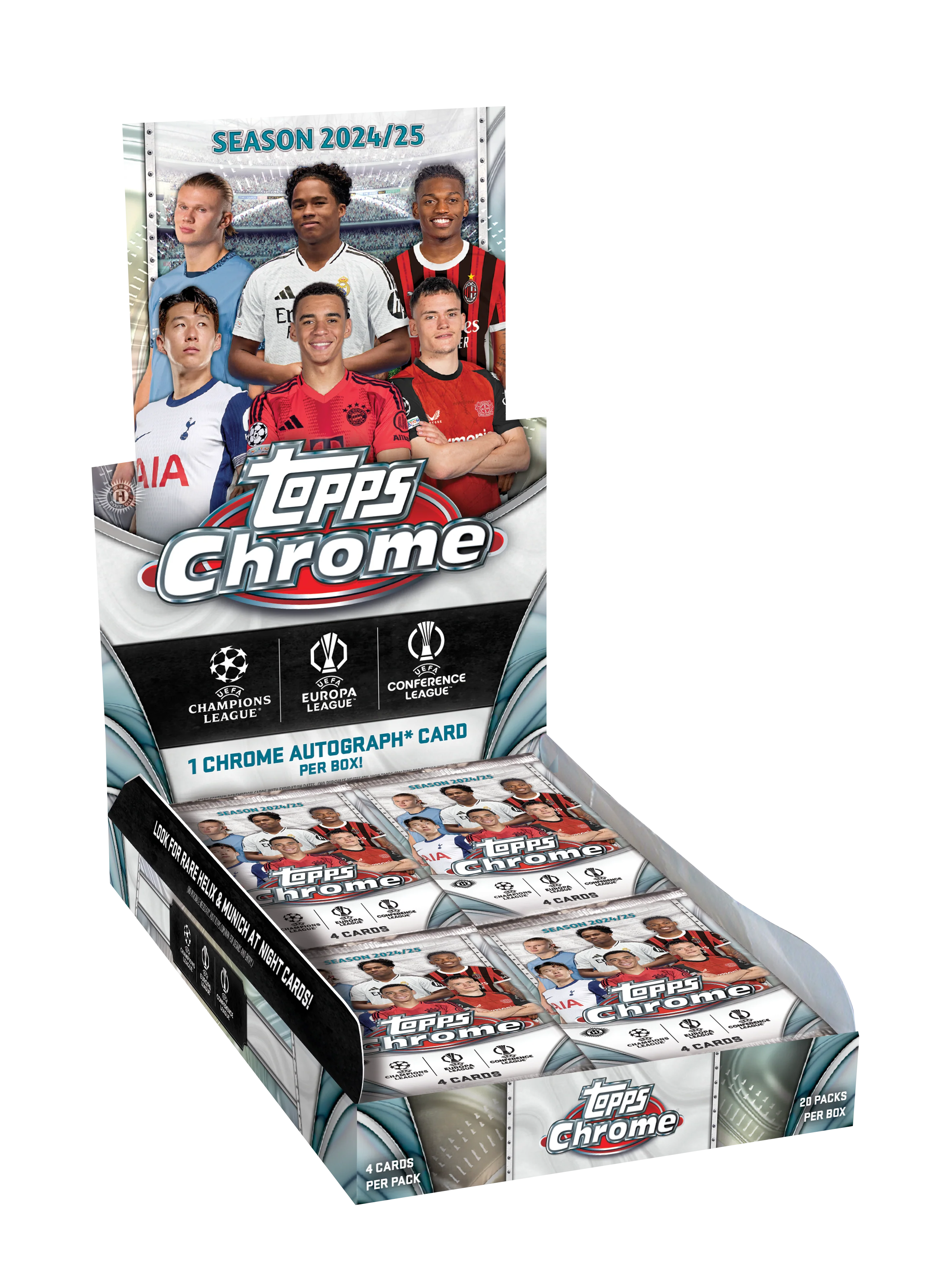 2024-25 Topps Chrome® UEFA Club Competitions 12 Hobby Box Case + 1 Hongbao Box PYT/PYP #70
