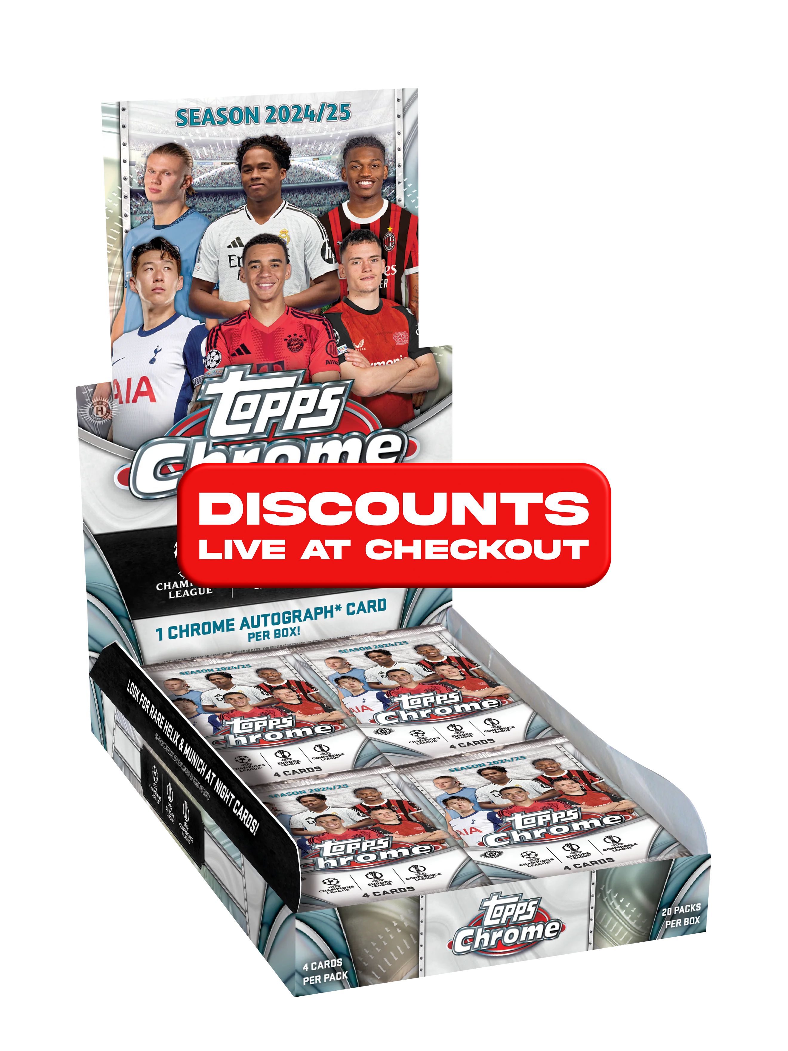 2024-25 Topps Chrome® UEFA Club Competitions 12 Hobby Box Case PYT/PYP #2