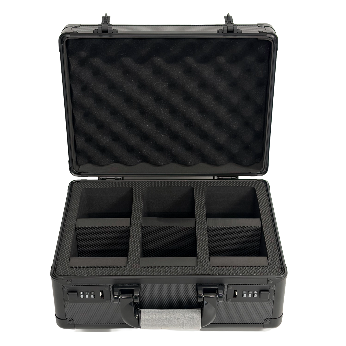 3 ROW ALUMINIUM TRADING CARD STORAGE CASE WITH NUMBER SAFETY LOCK