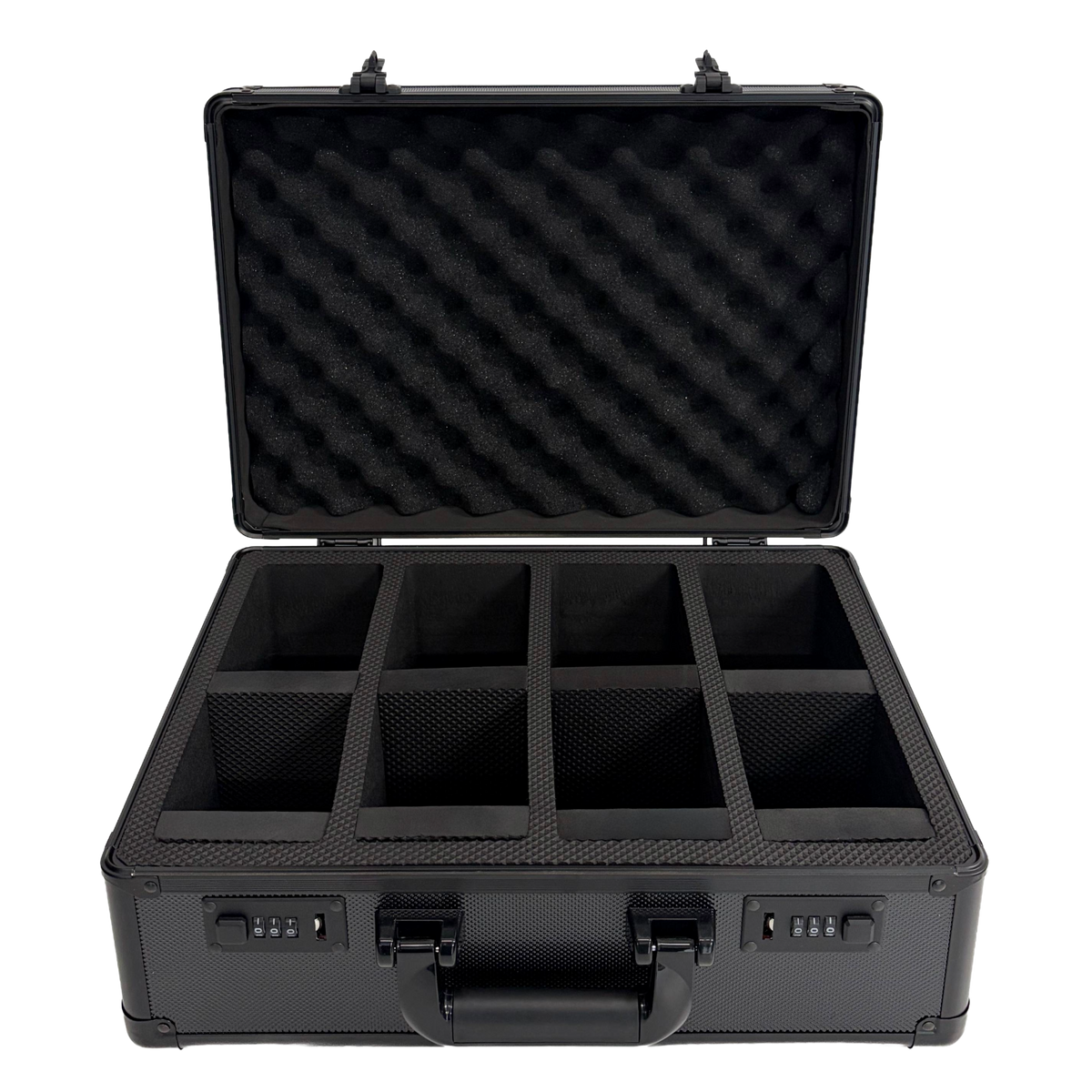 4 ROW ALUMINIUM TRADING CARD STORAGE CASE WITH NUMBER SAFETY LOCK