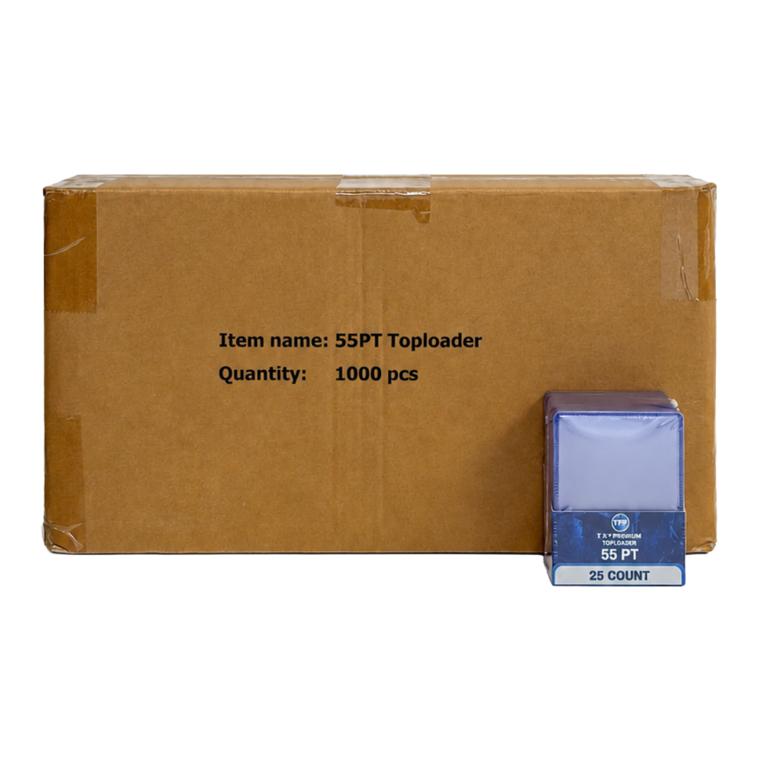 TFF BREAKS PREMIUM 55PT TOPLOADERS 40 PACK CASE (1000 TOPLOADERS)