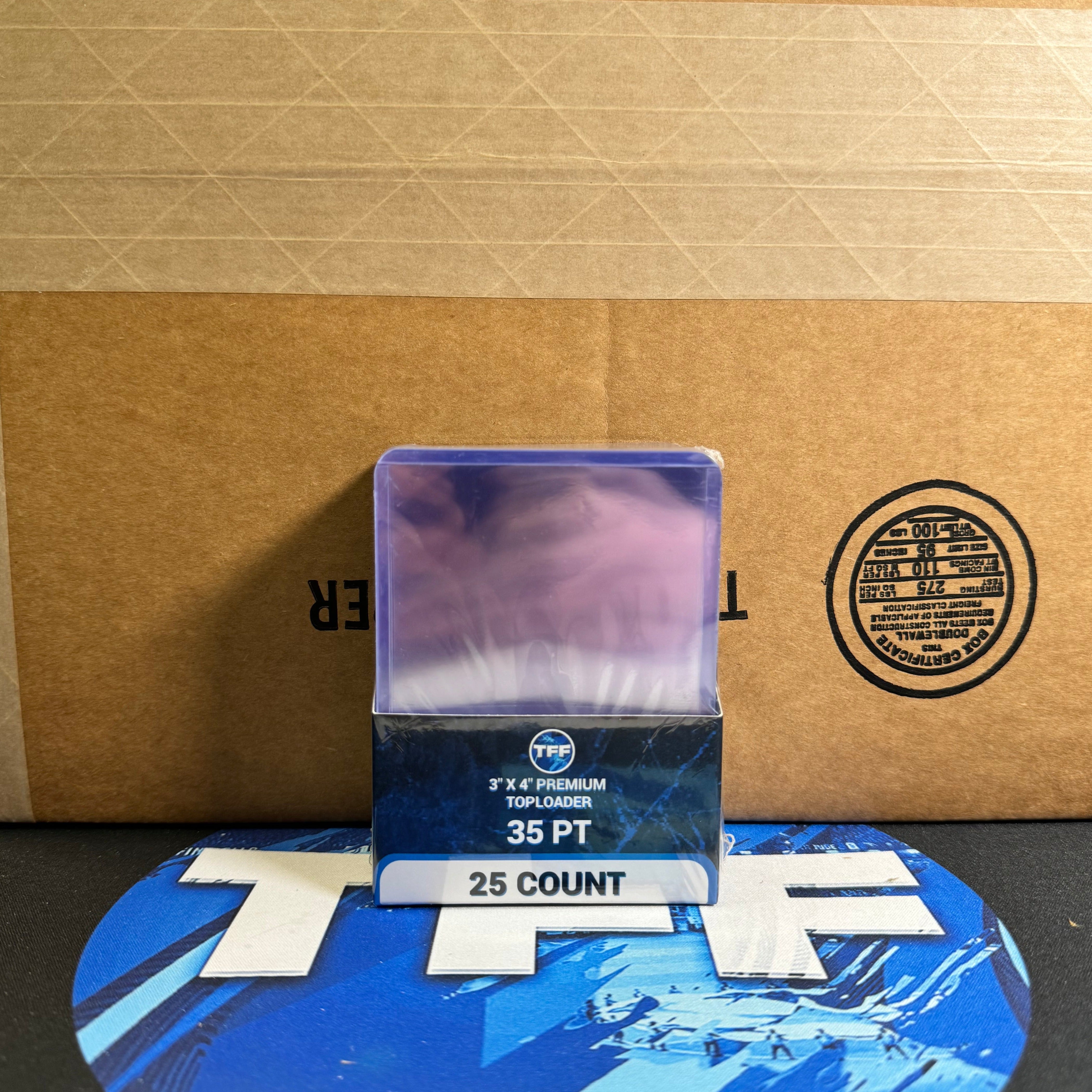 TFF BREAKS 3X4 35PT REGULAR SIZE TOPLOADERS 40 PACK SEALED CASE (1000 TOPLOADERS)