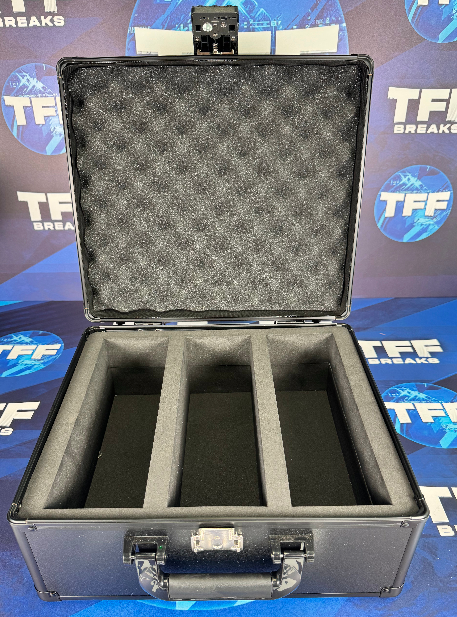 3 ROW ALUMINIUM TRADING CARD STORAGE CASE WITH NUMBER SAFETY TSA LOCK