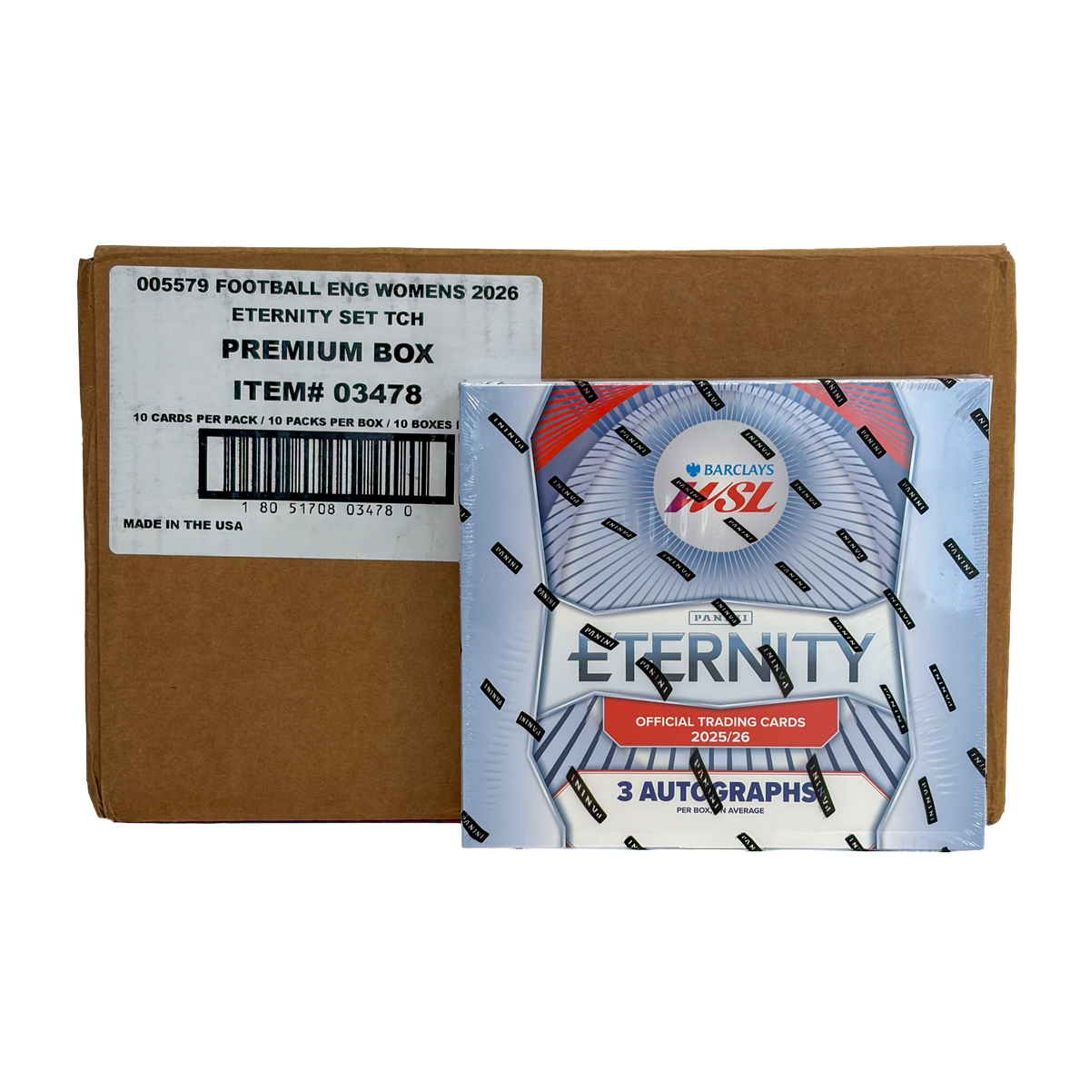 Panini Women’s WSL Eternity 2025/26 Official Trading Card Hobby Box (Sealed Case of 10)