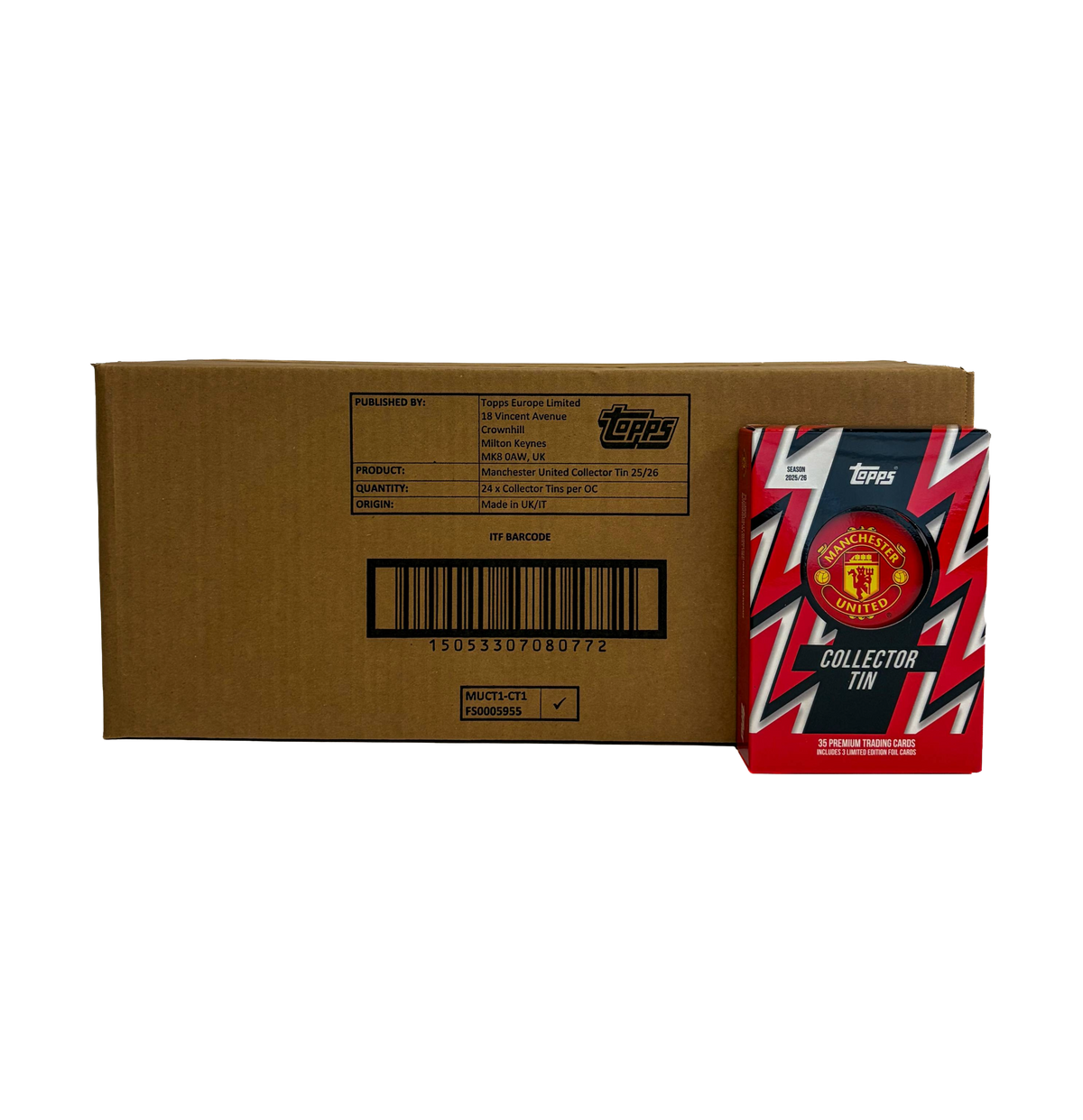 Topps 2025/26 Manchester United Collector Tin (Sealed Case of 24)
