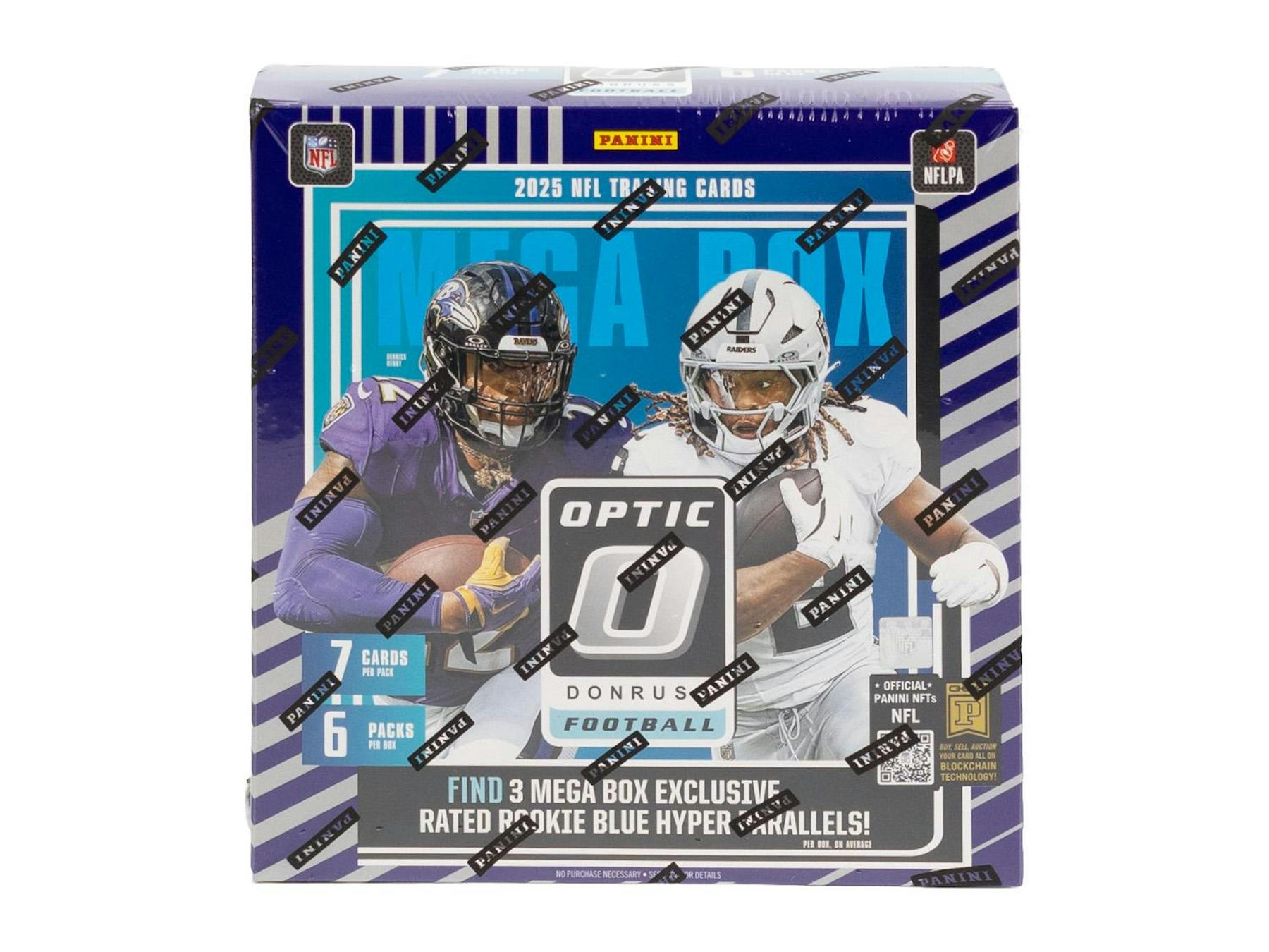 2025 Panini Donruss Optic Football Mega Box (Blue Hyper Parallels) Sealed