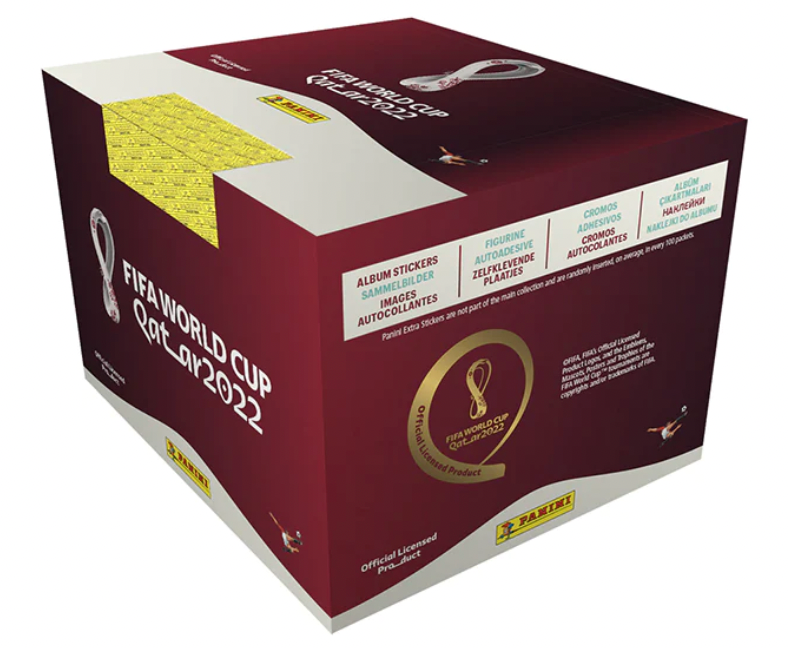 Panini World Cup Qatar 2022 Sticker Collection Box of 100 Packs